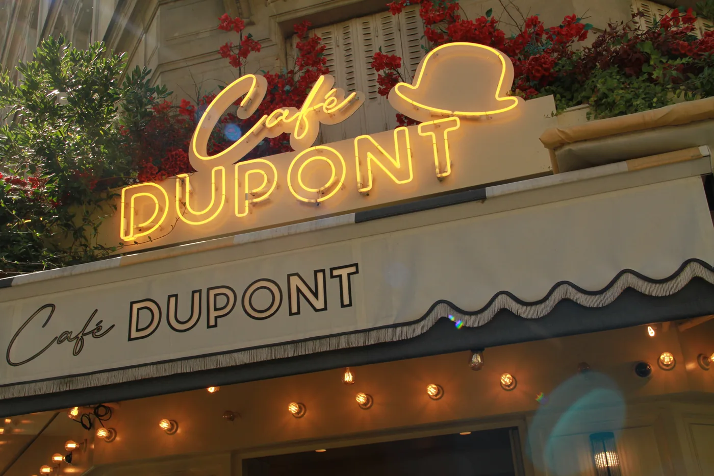 The neon sign after dark