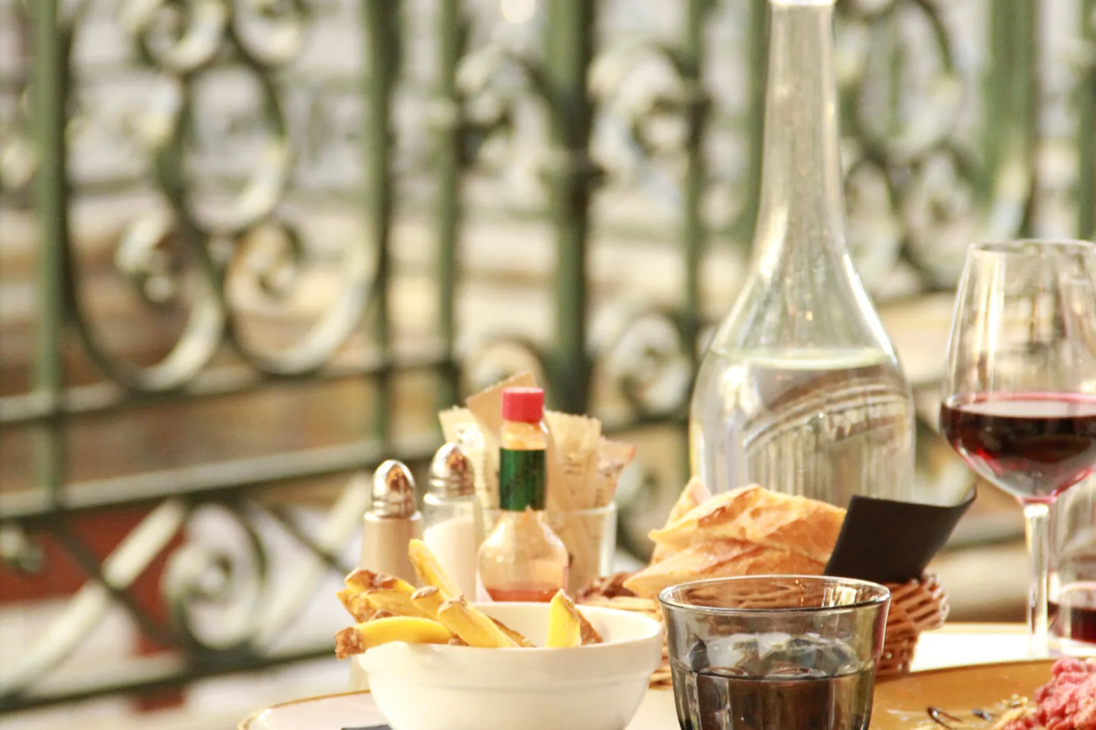 A laid table at Café Dupont